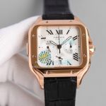 Swiss Replica Cartier Santos De Cartier Chronograph XL Watch Rose Gold